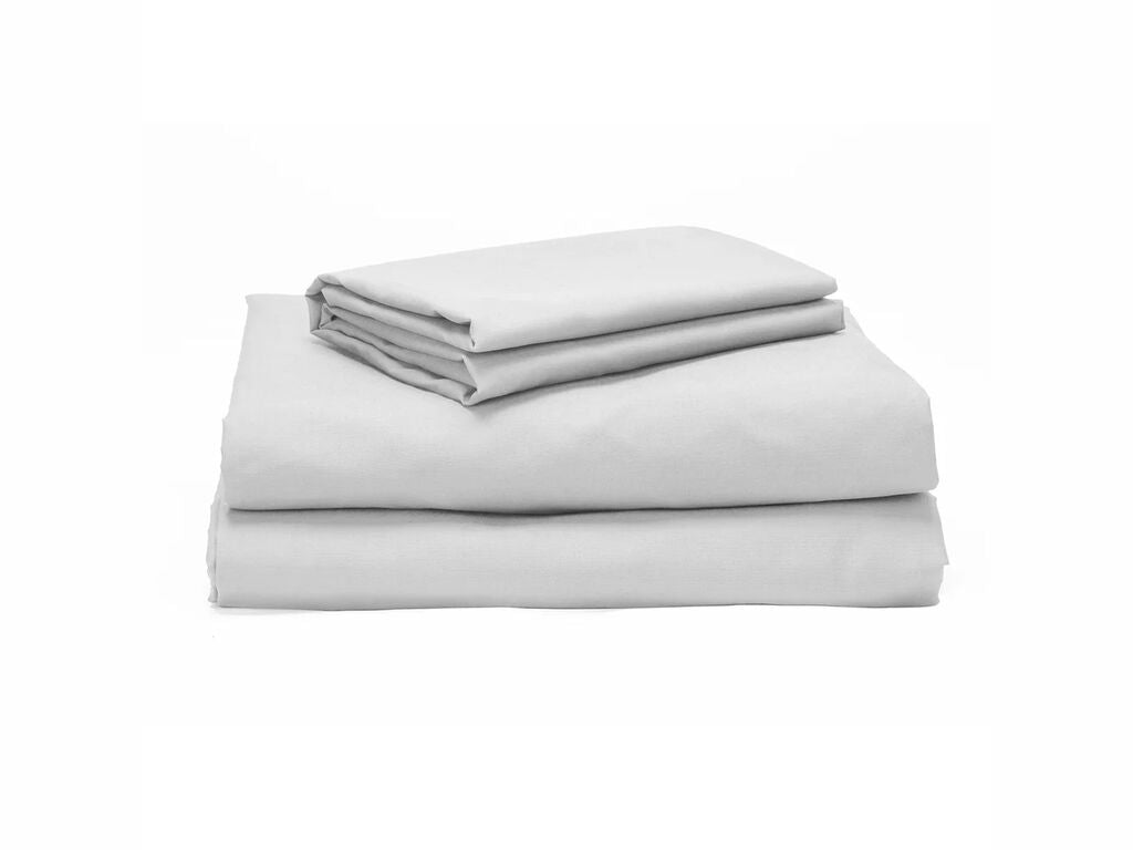 Conjunto de lençóis 100% algodão, 150 fios, cor branca