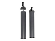 Conjunto de duas pernas de cor cinzenta para estrado fixo.